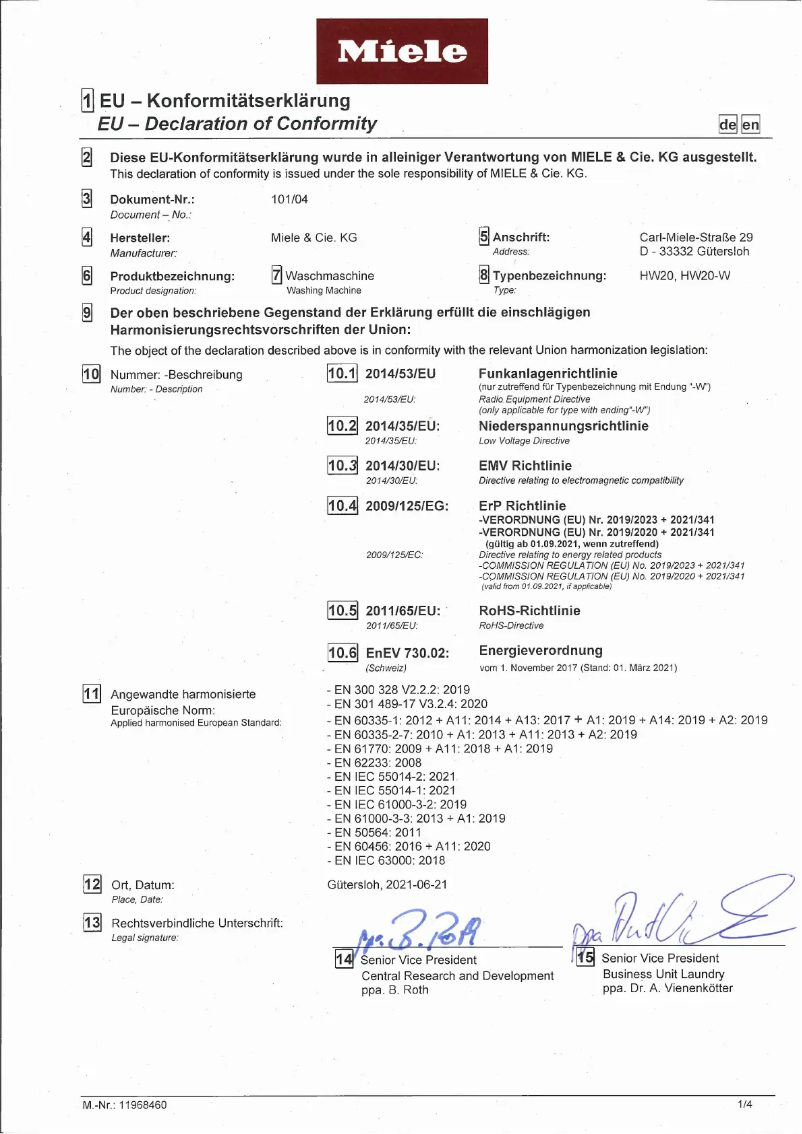 Page n°1 - Manuel utilisateur Miele WER 875 WPS PWash & TDos & 9kg & WiFi