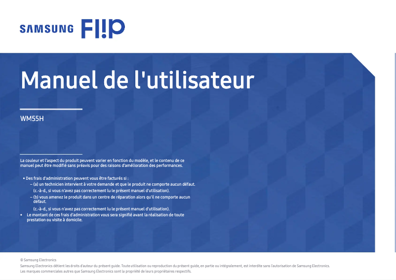Page 1 de la notice Manuel utilisateur Samsung WM55H
