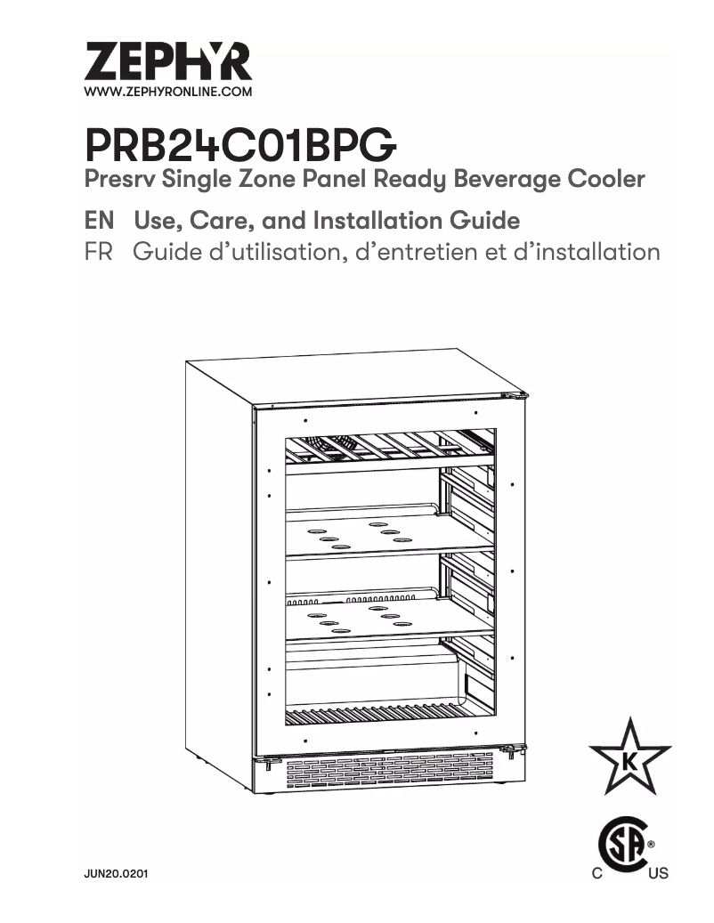 Page n°1 - Guide d'installation Zephyr PRB24C01BPG
