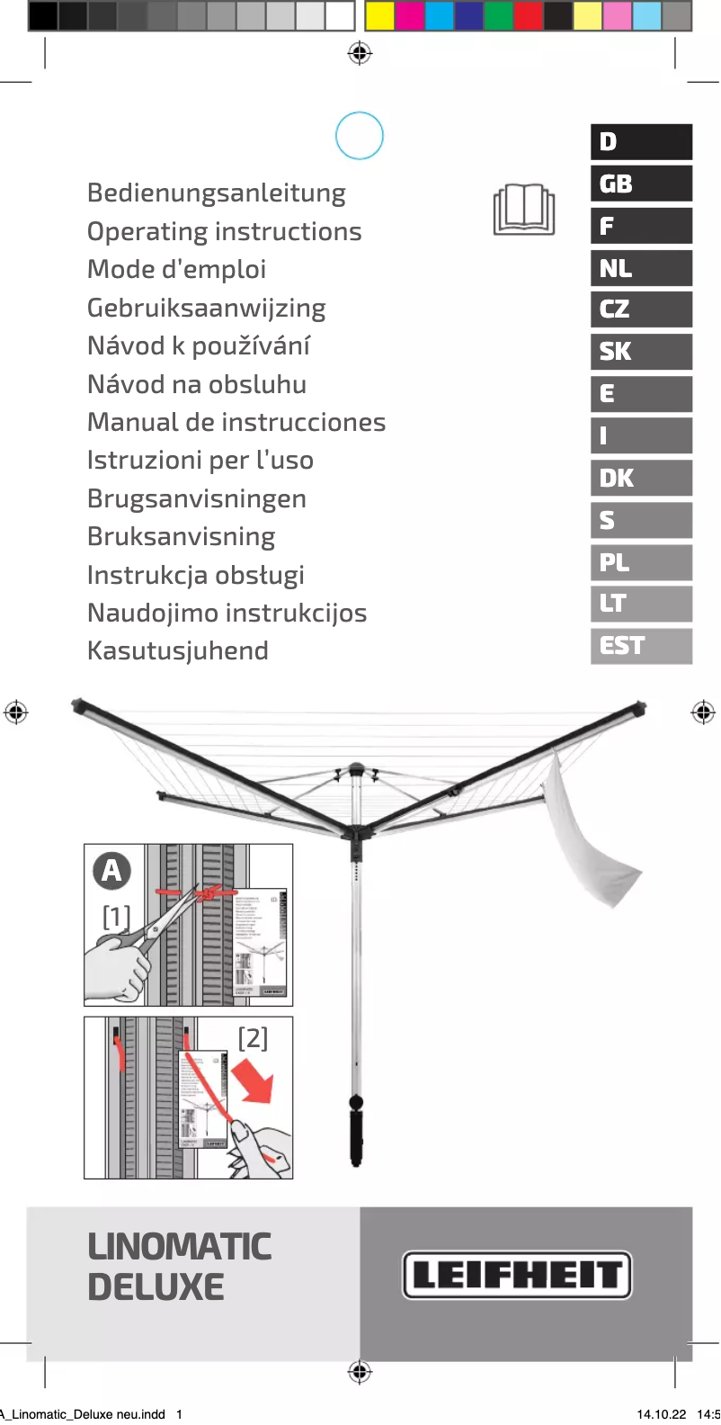 Page 1 de la notice Manuel utilisateur Leifheit Linomatic 600 Deluxe Cover 82008