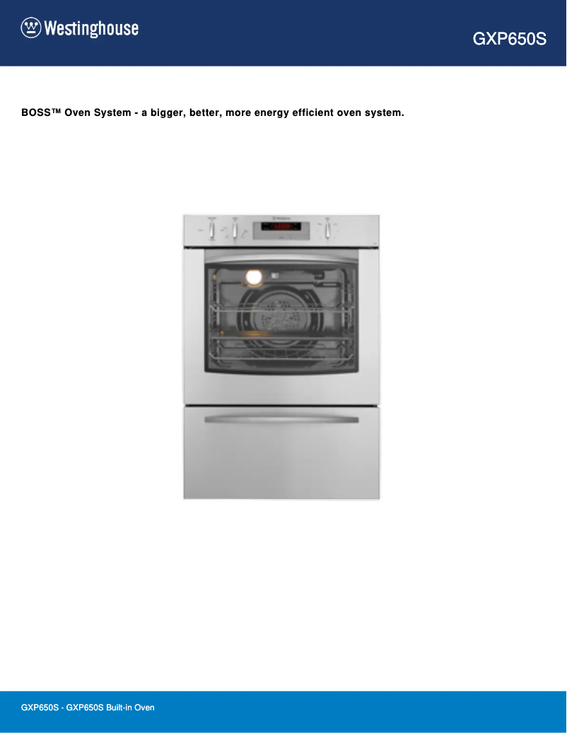 Page 1 de la notice Fiche technique Westinghouse GXP650S