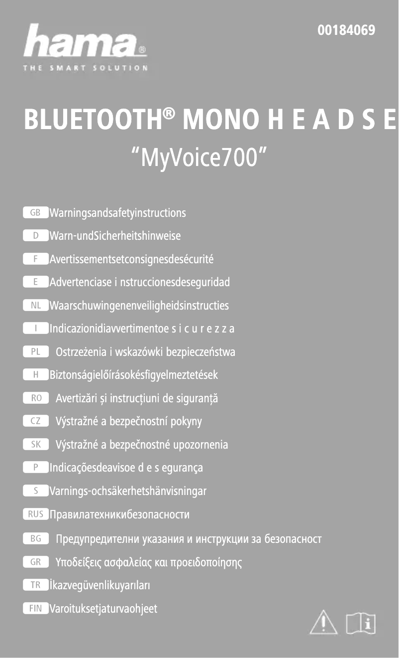 Page 1 de la notice Instructions de sécurité Hama MyVoice700
