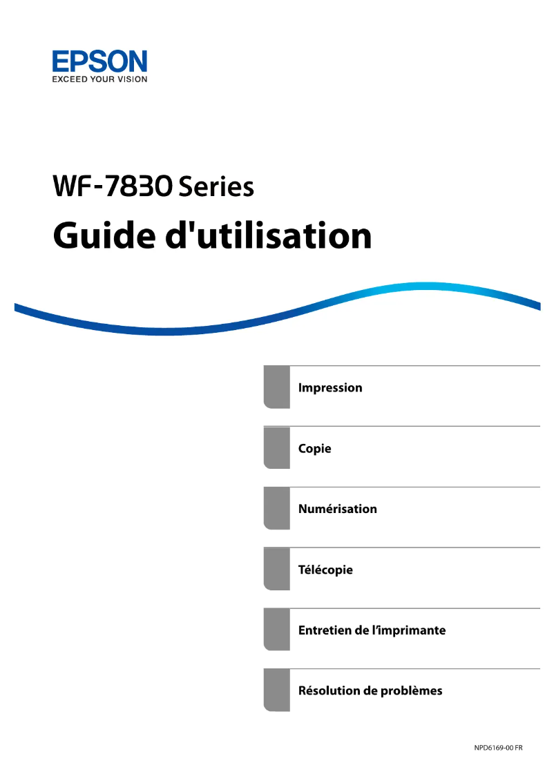 Page 1 de la notice Manuel utilisateur Epson WorkForce Pro WF-7835WF