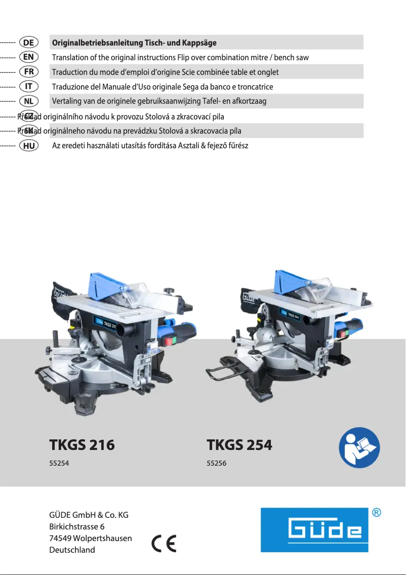 Page 1 de la notice Manuel utilisateur Güde TKGS 216