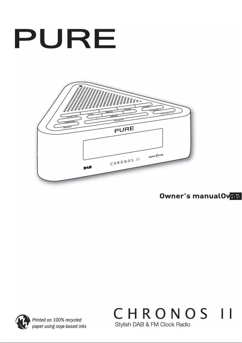Page 1 de la notice Manuel utilisateur Pure Chronos II