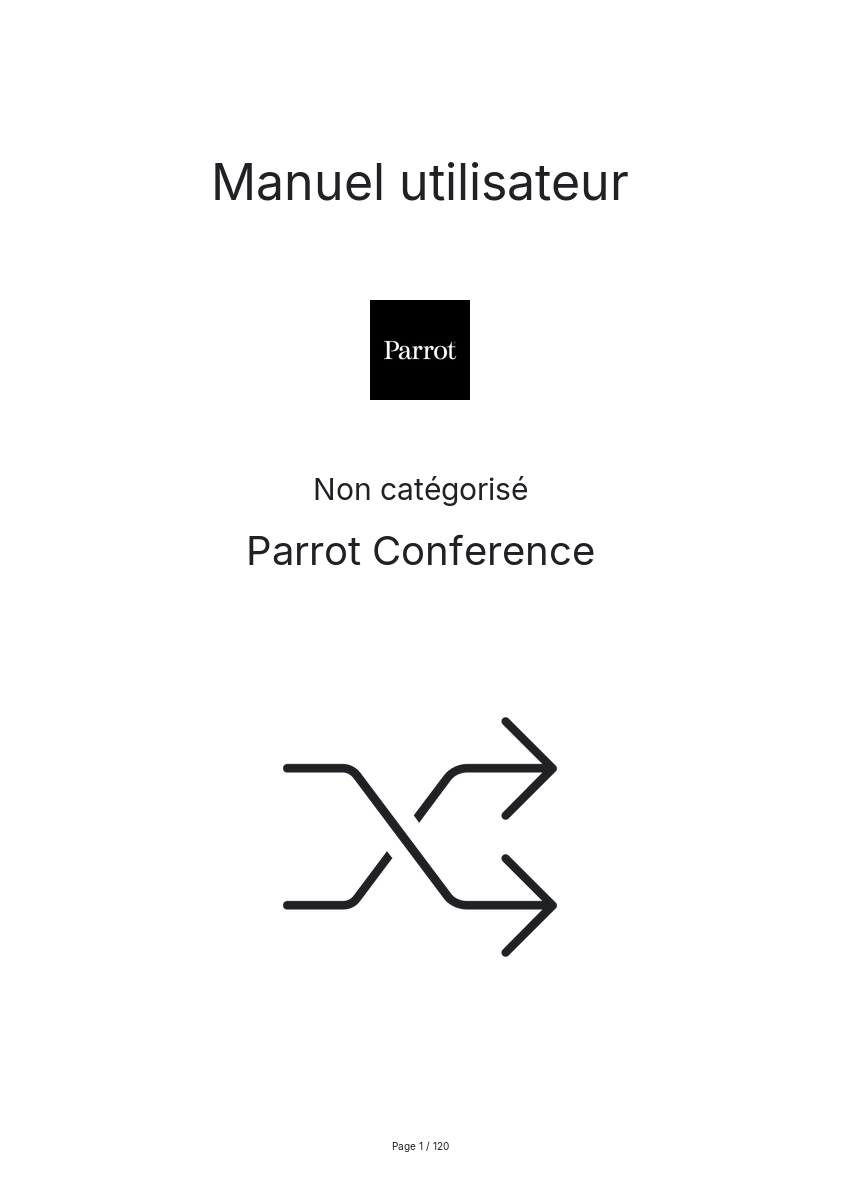 Page n°1 - Manuel utilisateur Parrot Conference