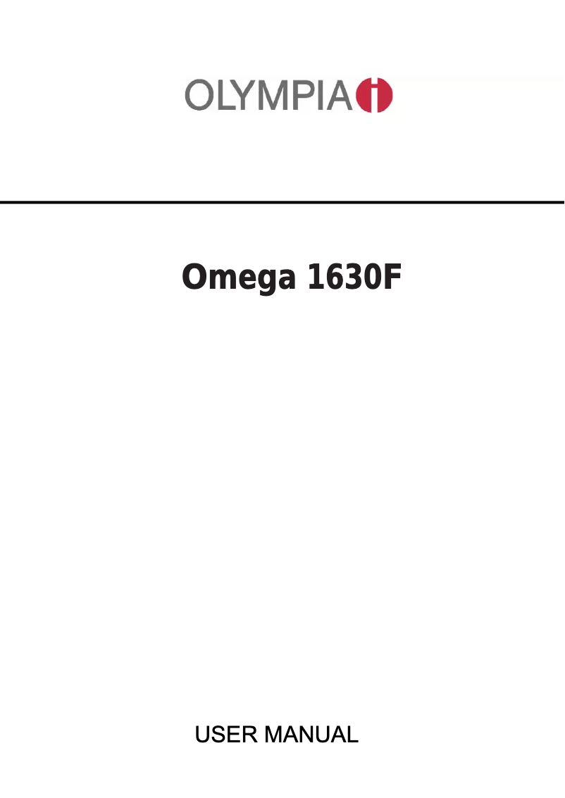 Page n°1 - Manuel utilisateur Olympia Omega 1630F