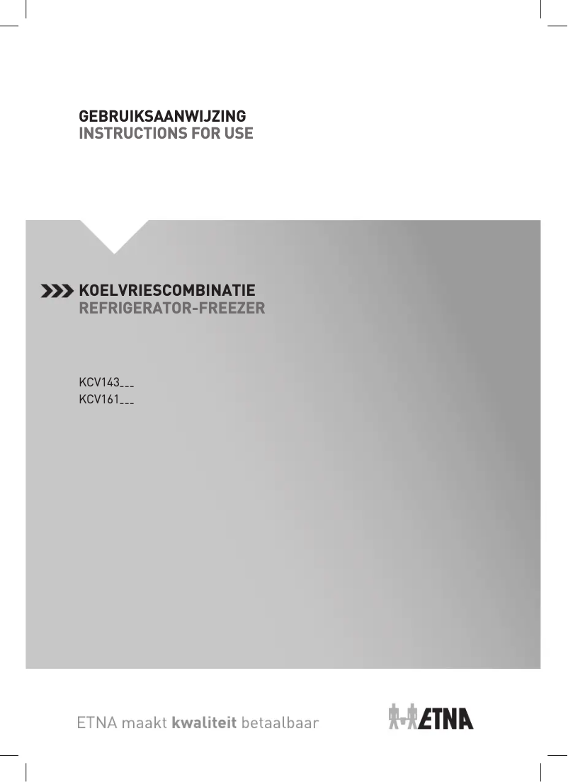 Page n°1 - Manuel utilisateur Etna KCV143ZWA