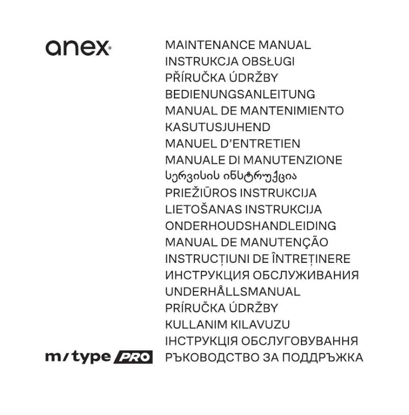 Page n°1 - Manuel utilisateur Anex m/type PRO