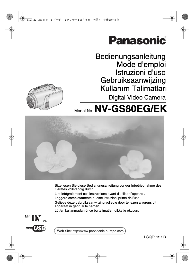 Page n°1 - Manuel utilisateur Panasonic NV-GS80