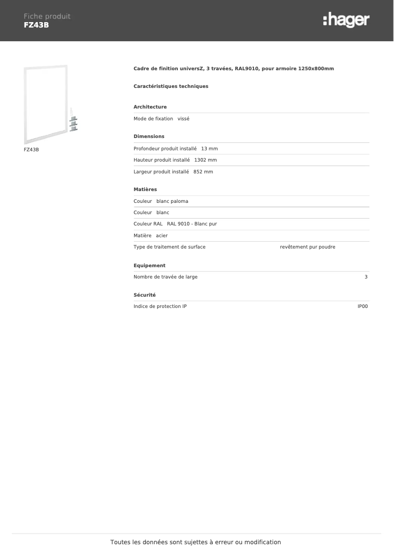 Image de la première page du manuel de l'appareil FZ43B