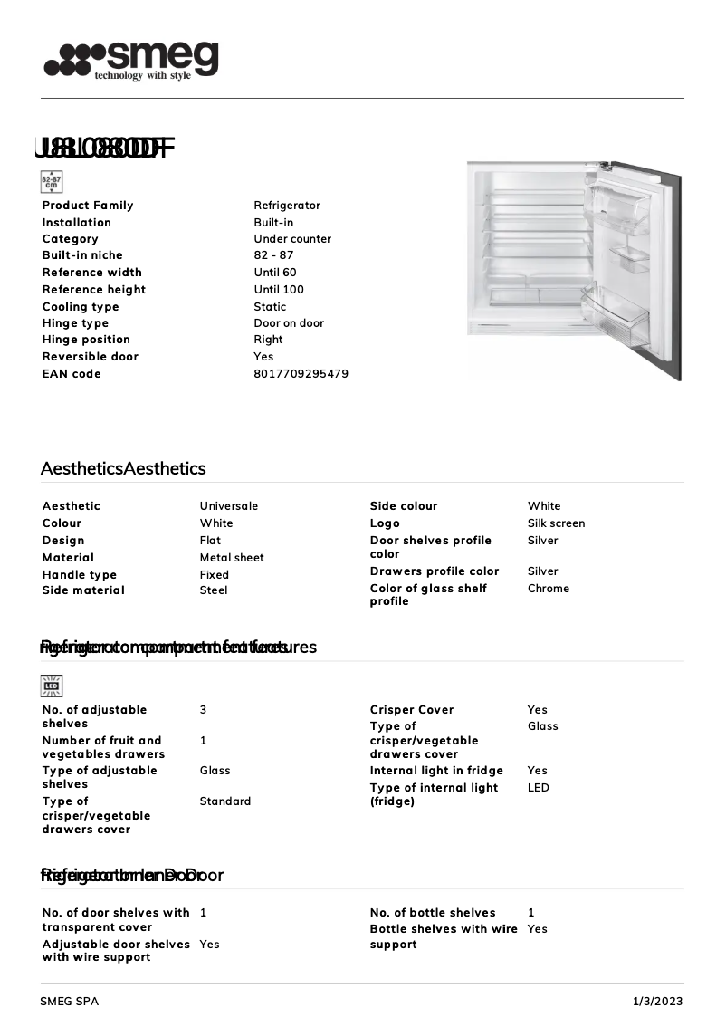 Image de la première page du manuel de l'appareil U8L080DF