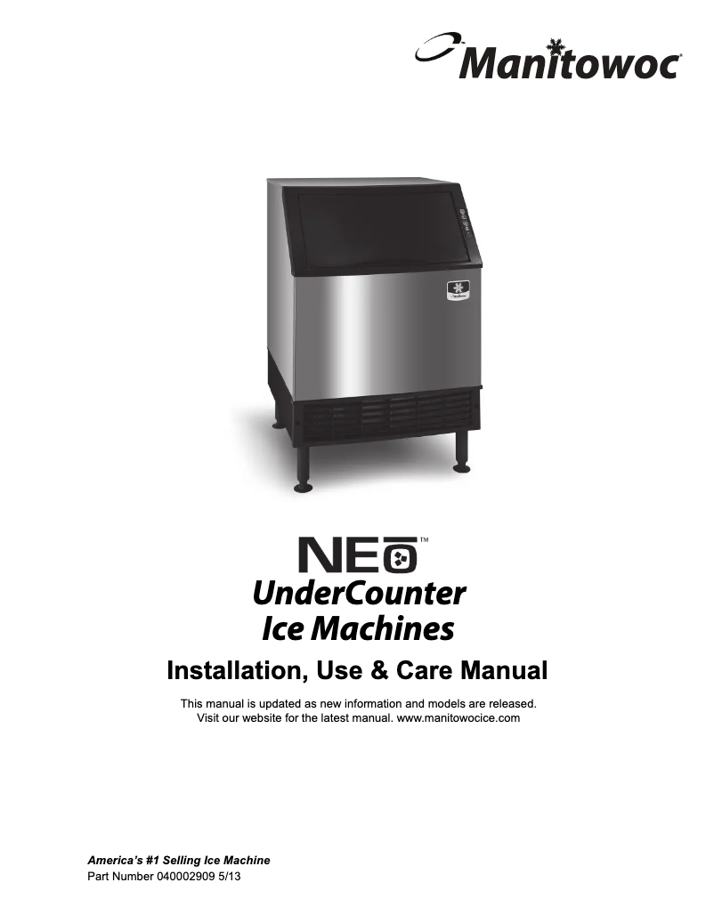 Page n°1 - Manuel d'utilisation et d'entretien Manitowoc UY-0140A