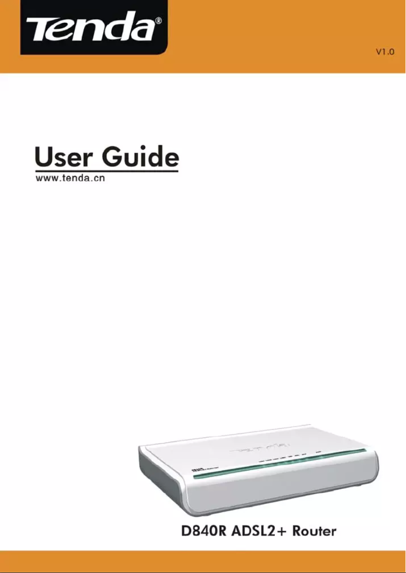 Page 1 de la notice Manuel utilisateur Tenda D840R