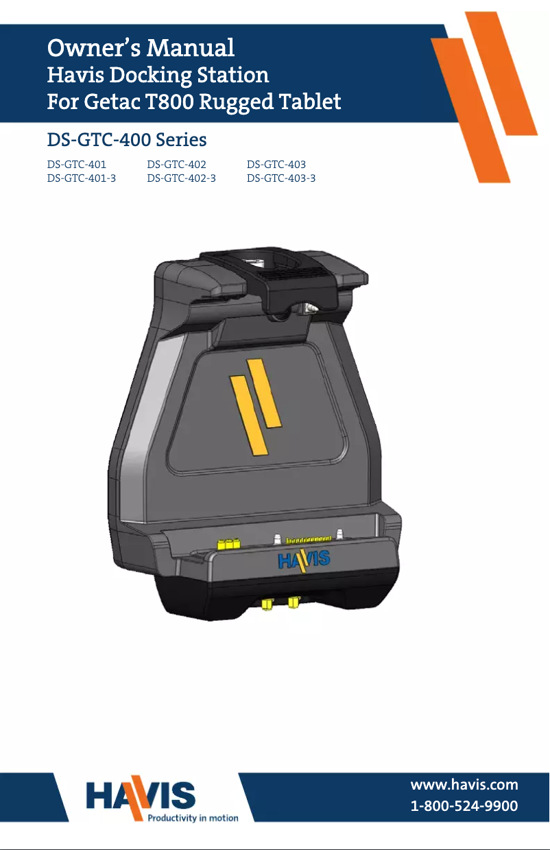 Page n°1 - Manuel utilisateur Havis DS-GTC-402-3