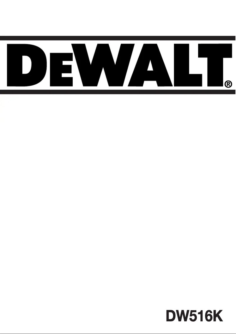 Page 1 de la notice Manuel utilisateur DeWalt DW516K