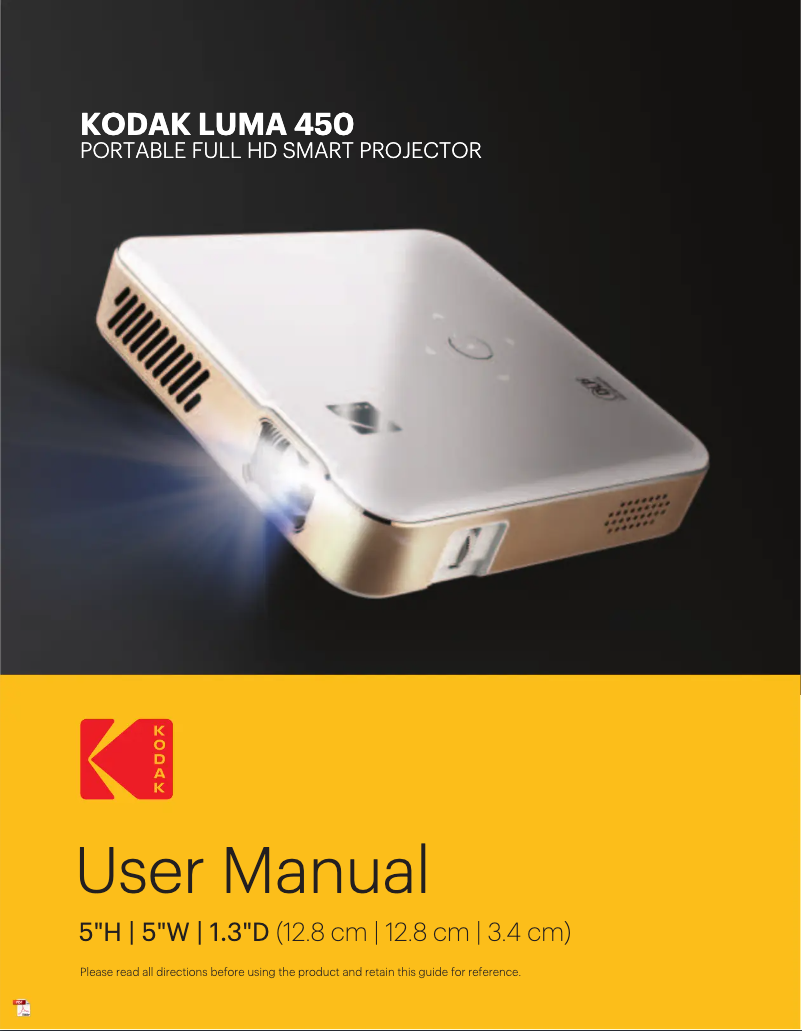 Page 1 de la notice Manuel utilisateur Kodak Luma 450