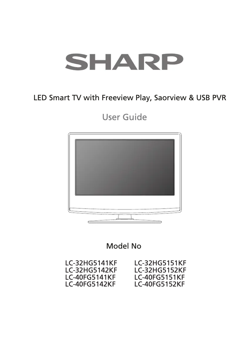 Page n°1 - Manuel utilisateur Sharp LC-40FG5141KF