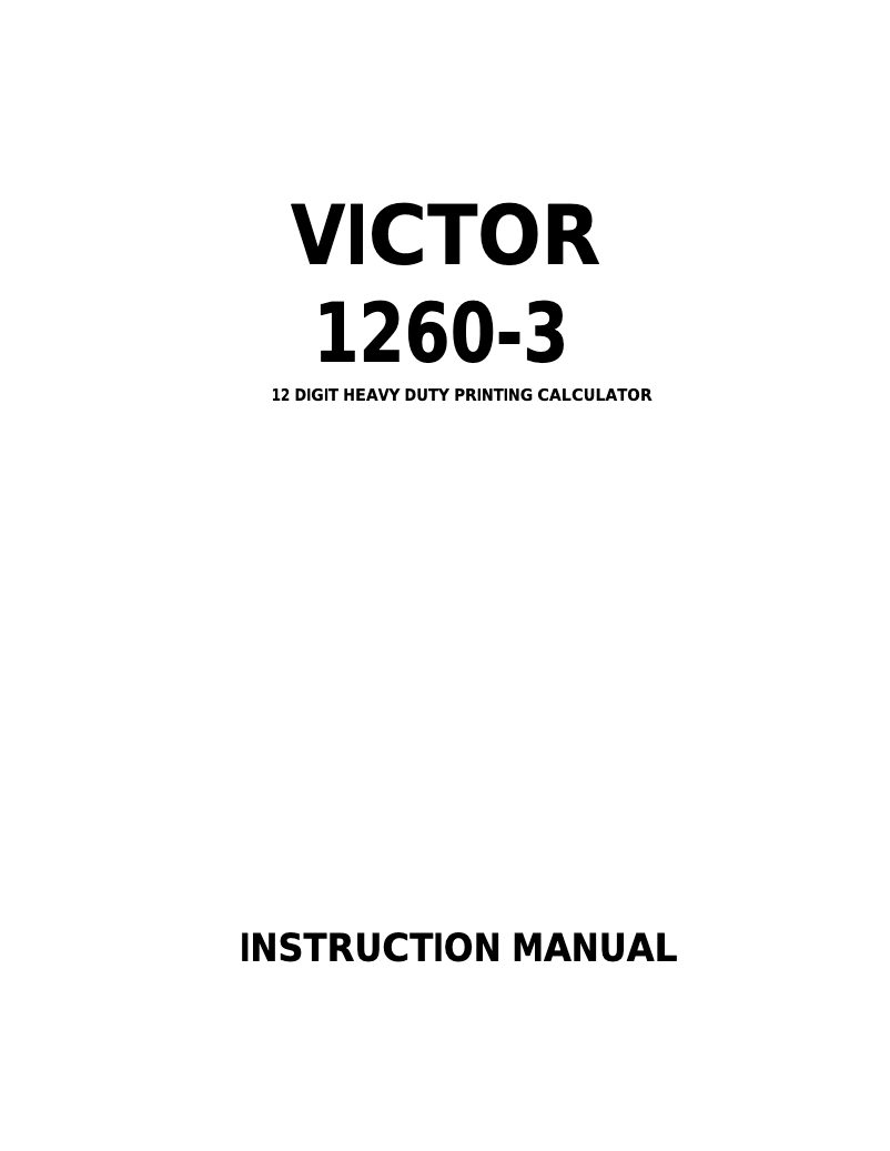 Página 1 del manual Manual de usuario Victor 1260-3