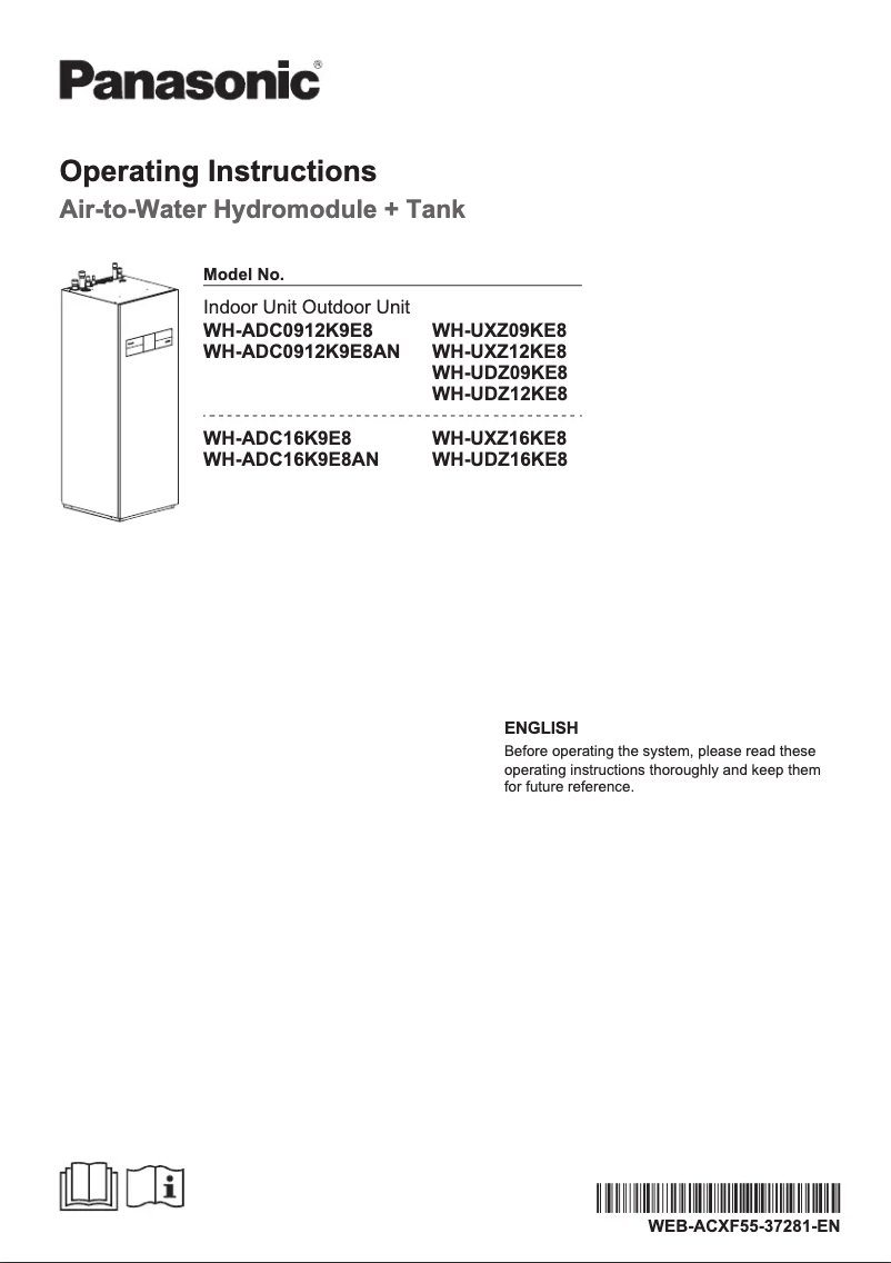 Page 1 de la notice Manuel utilisateur Panasonic WH-UXZ09KE8