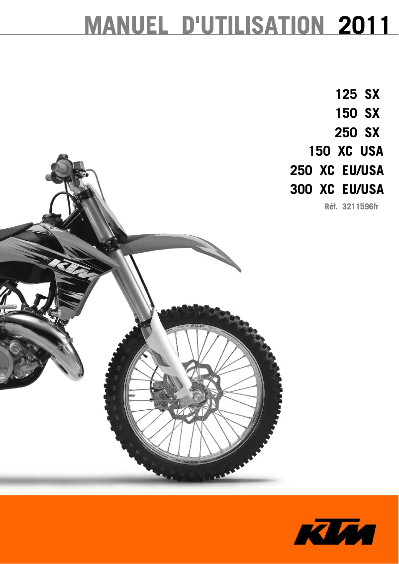 Page 1 de la notice Manuel utilisateur KTM 250 SX (2011)