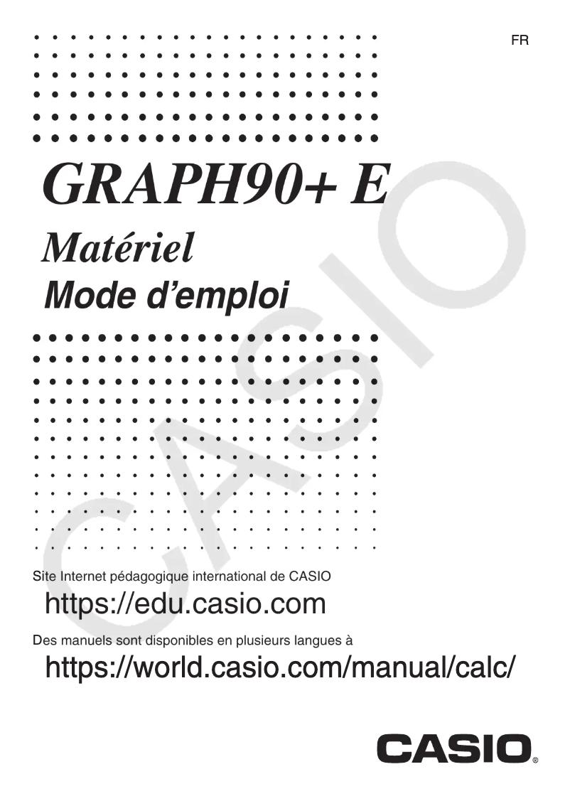 Page 1 de la notice Manuel utilisateur Casio Graph 90+E