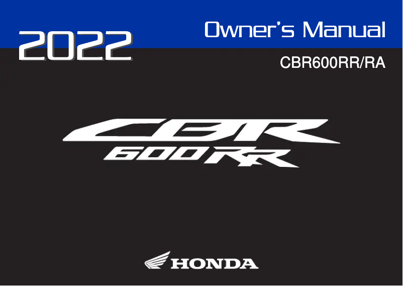 Page 1 de la notice Manuel utilisateur Honda CBR600RR (2022)