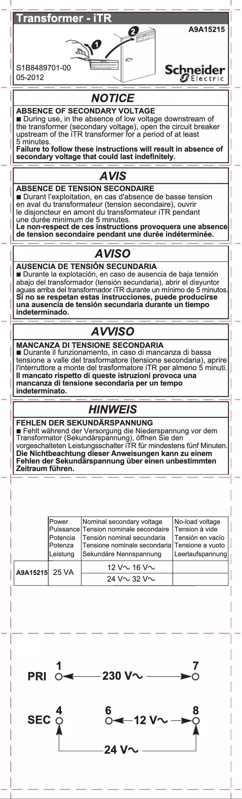 Página 1 del manual Manual de usuario Schneider A9A15215