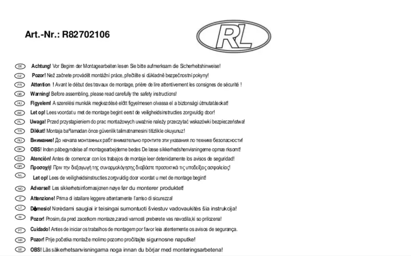 Page n°1 - Manuel utilisateur QAZQA Reality Prater