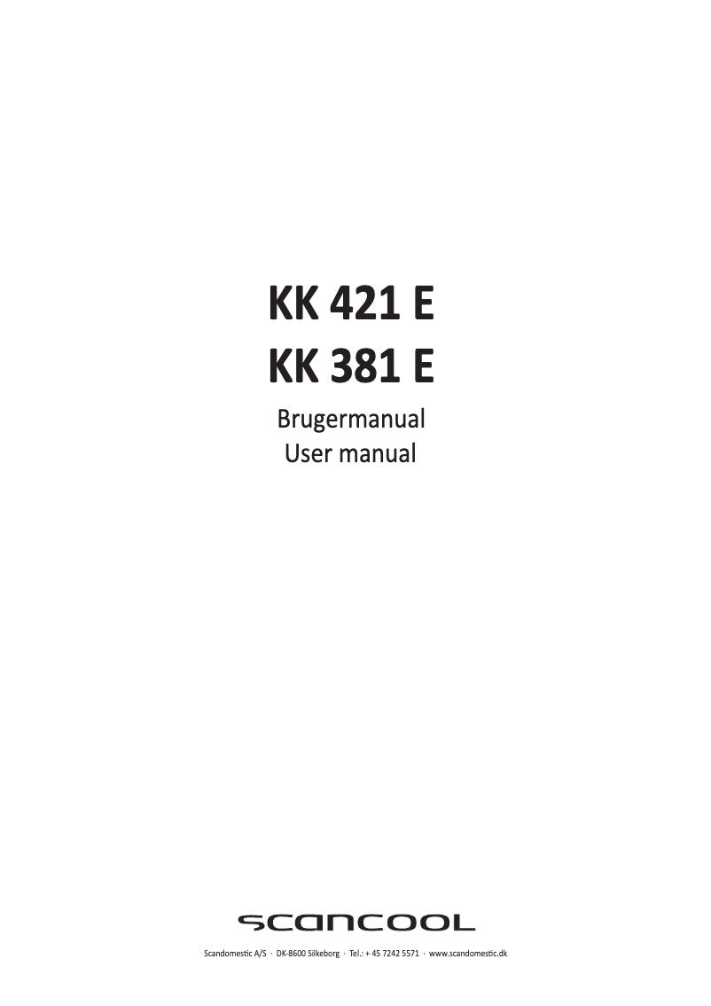 Page n°1 - Manuel utilisateur Scancool KK 421 E