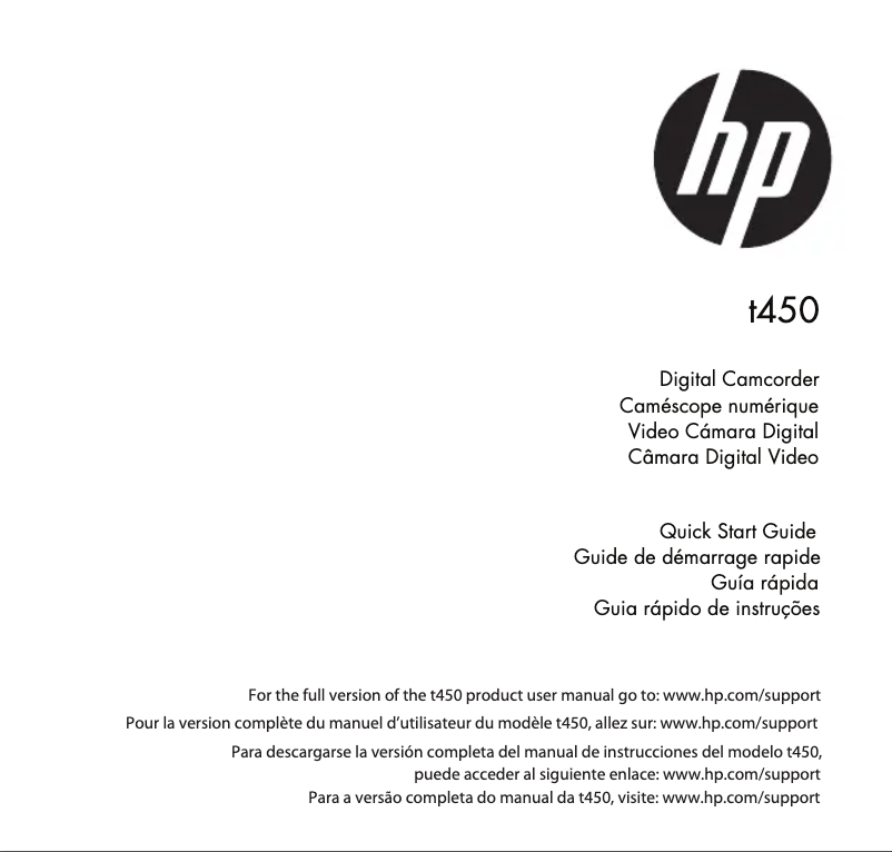 Page 1 de la notice Manuel utilisateur HP T450