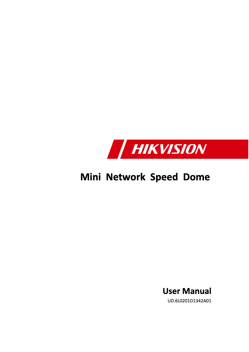 Page 1 de la notice Mode d'emploi Hikvision DS-2DE4182