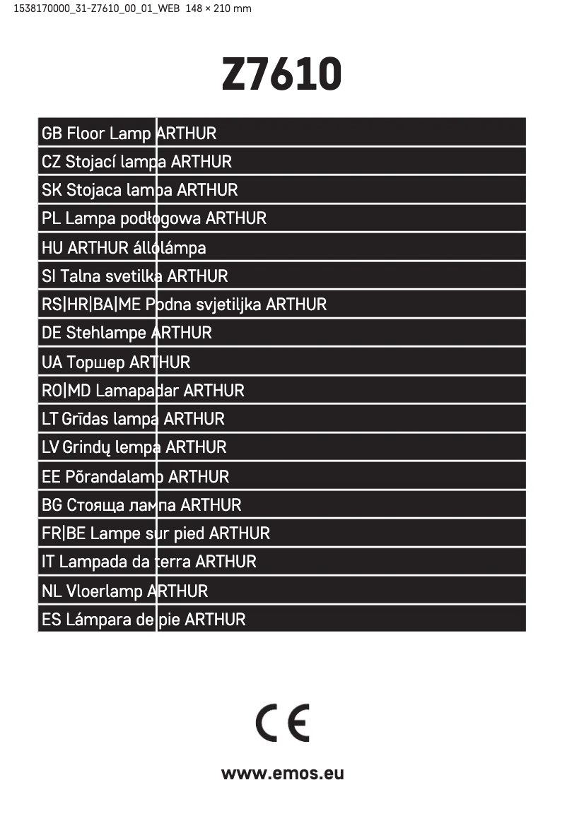 Page n°1 - Manuel utilisateur Emos Z7610