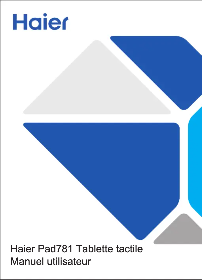 Page 1 de la notice Manuel utilisateur Haier Pad Mini