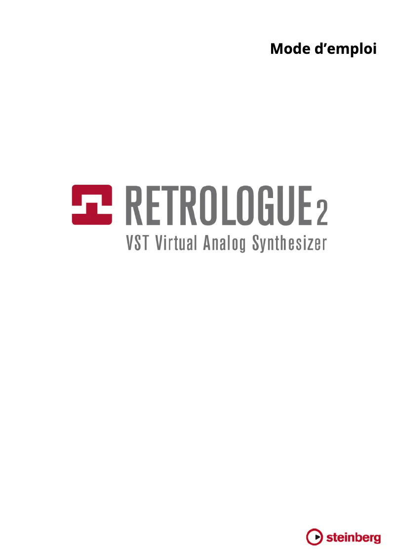 Page n°1 - Manuel utilisateur Steinberg Retrologue 2