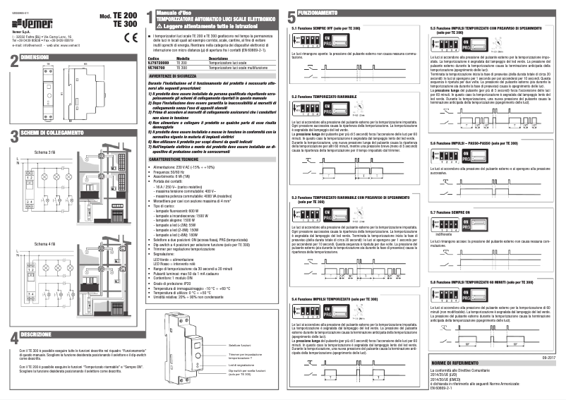Página 1 del manual Manual de usuario Vemer TE 300