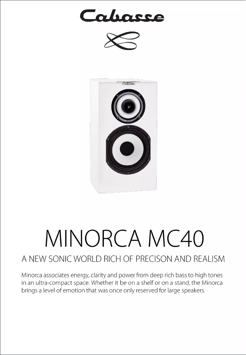 Page n°1 - Fiche technique Cabasse Minorca MC40