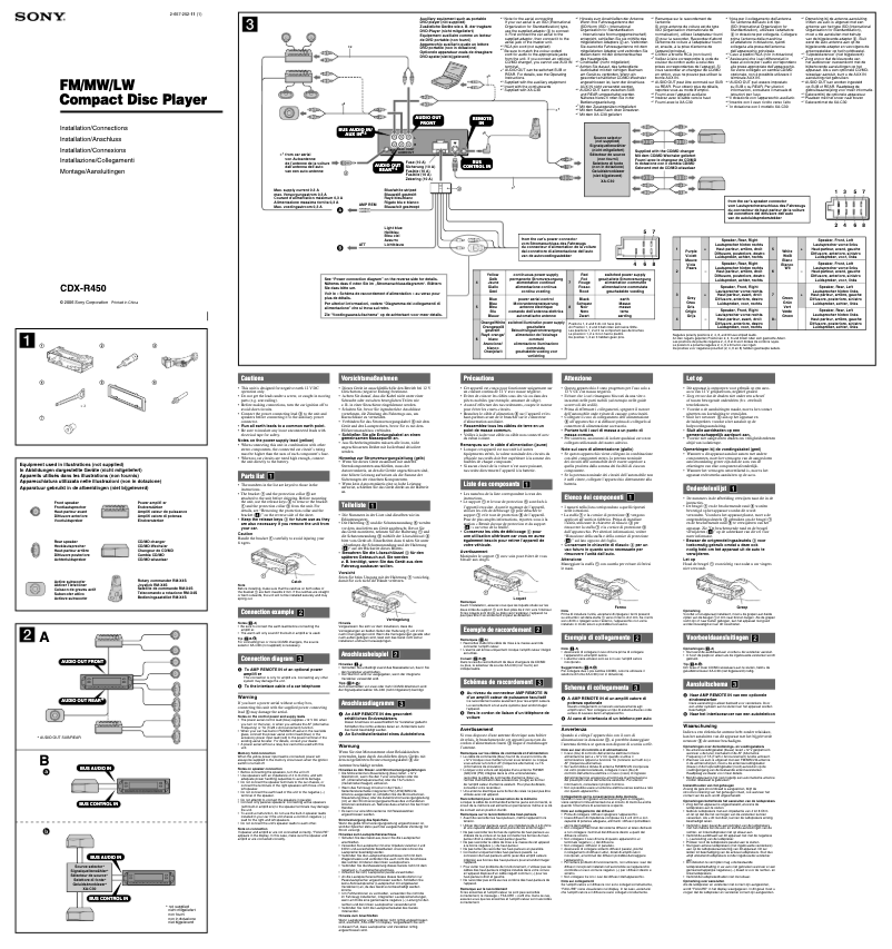 Page 1 de la notice Guide d'installation Sony CDX-R450