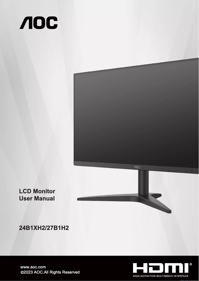 Page 1 de la notice Manuel utilisateur AOC 24B1XH2