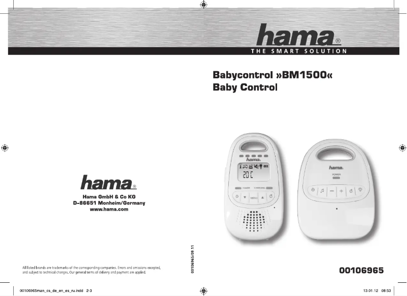 Page n°1 - Manuel utilisateur Hama BM1500