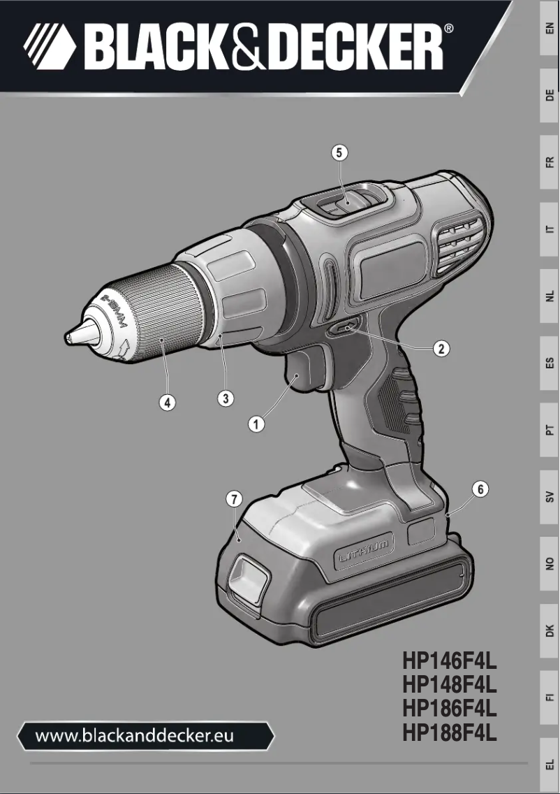 Page n°1 - Manuel utilisateur Black & Decker HP148F4L