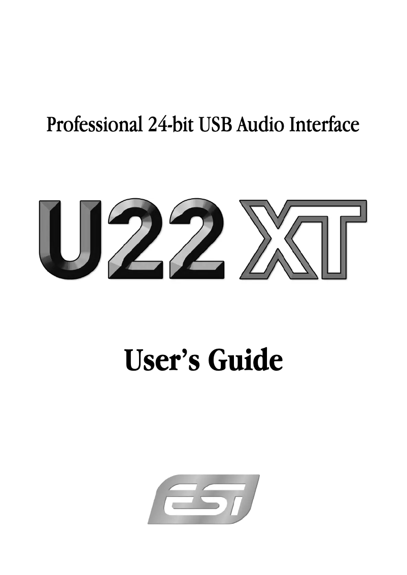 Page 1 de la notice Manuel utilisateur ESI U22 XT