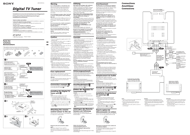 Página 1 del manual Guía de instalación Sony XT-DTV1