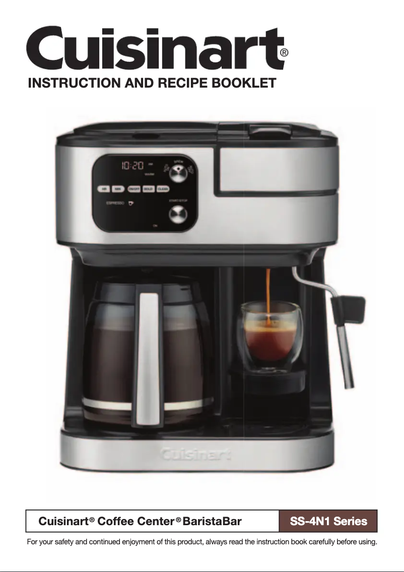 Page 1 de la notice Manuel utilisateur Cuisinart Coffee Center BaristaBar SS-4N1