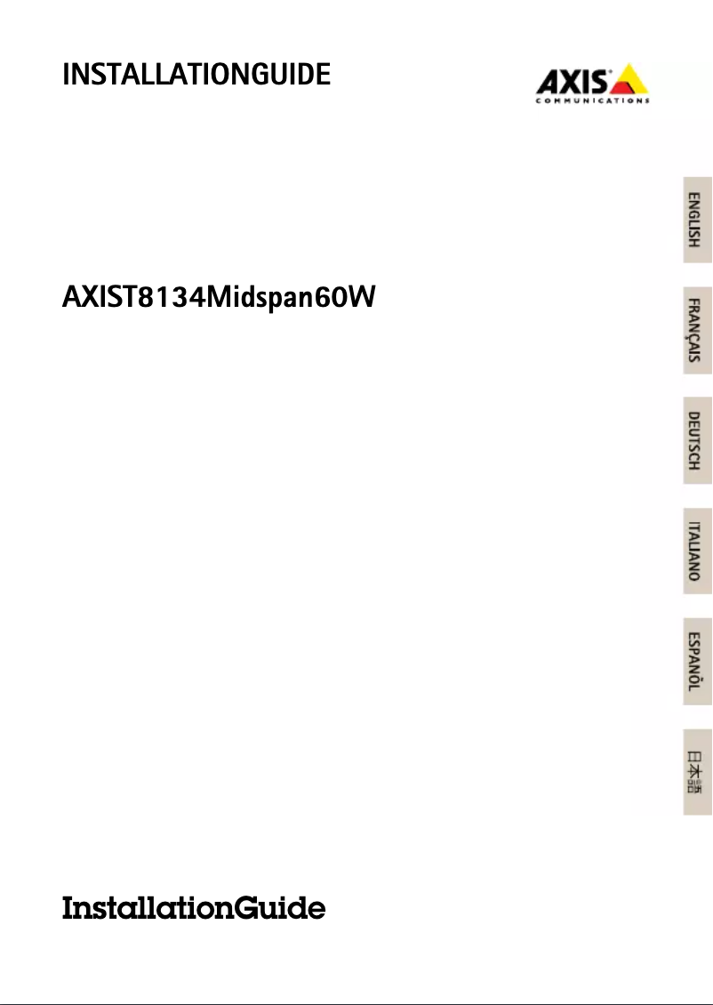 Page 1 de la notice Manuel utilisateur Axis T8134