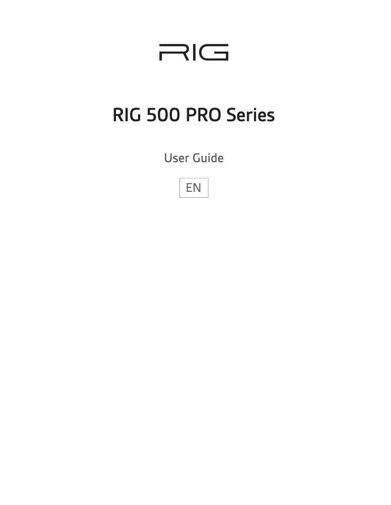 Image de la première page du manuel de l'appareil RIG 500 Pro HC