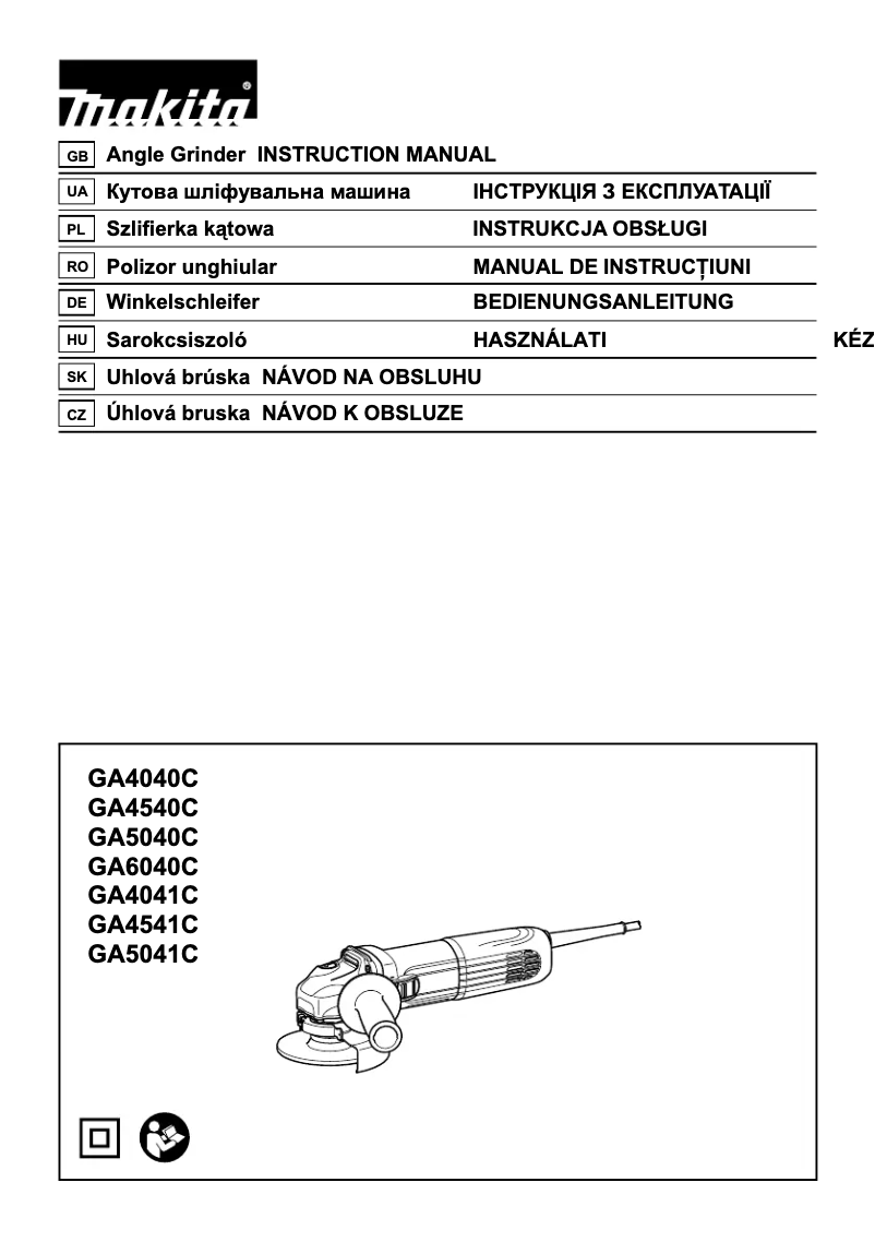 Page 1 de la notice Manuel utilisateur Makita GA4040C
