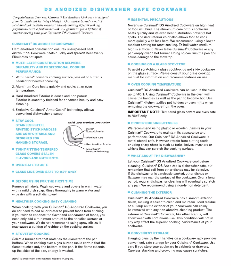 Page 1 de la notice Manuel utilisateur Cuisinart DSA22-30HP1