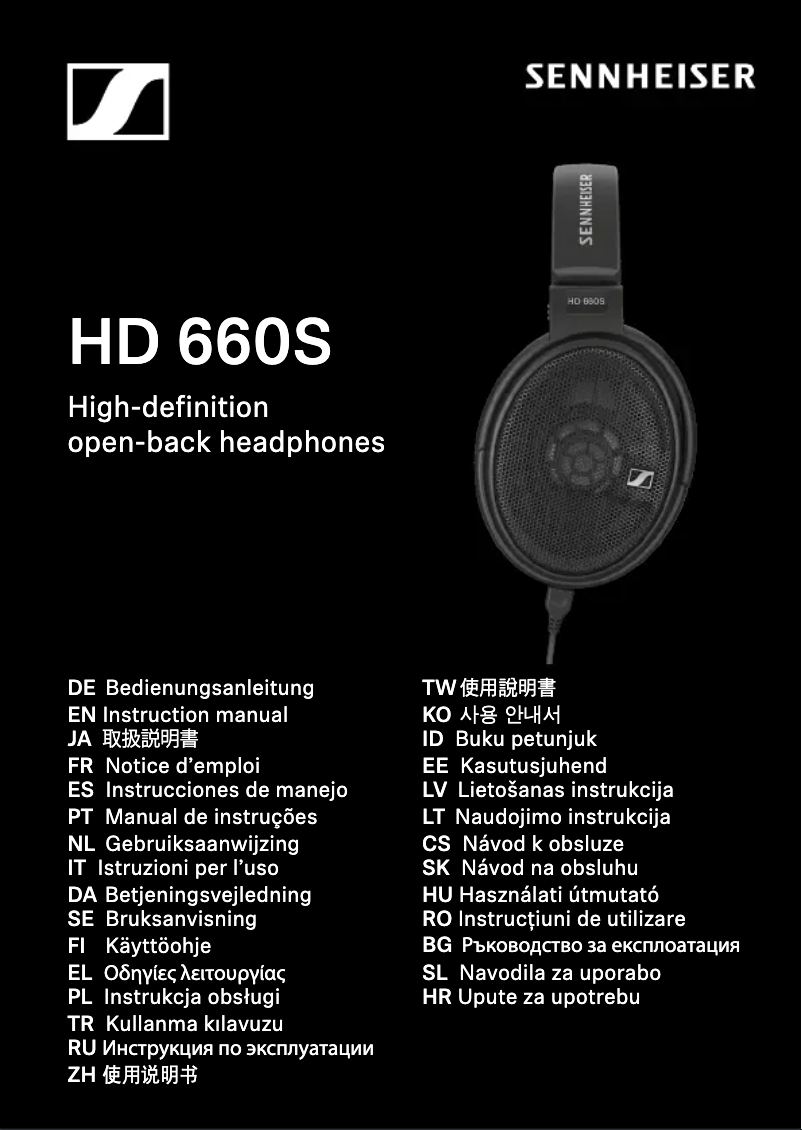 Page n°1 - Manuel utilisateur Sennheiser HD 660S