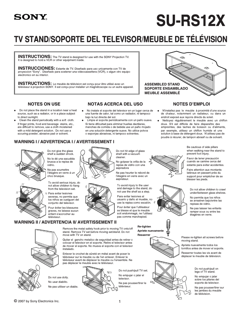 Page 1 de la notice Manuel utilisateur Sony KDS-60A3000